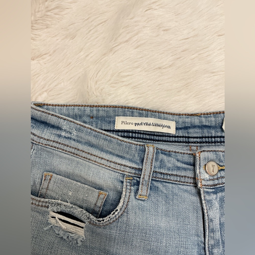Pilcro - Light Blue Distressed Denim Shorts - Picture 2 of 10